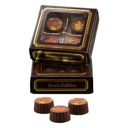 CLEARANCE - MADE IN USA - 50 Covers - 3 oz. Candy Box Covers - Brown with Gold & Window 3-11/16" x 3-11/16" x 1-1/8"