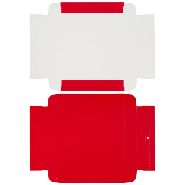 CLEARANCE - MADE IN USA -  50 Boxes - 8 oz. Candy Box Covers- Red - 5-3/4" x 5-3/4" x 1-1/8"