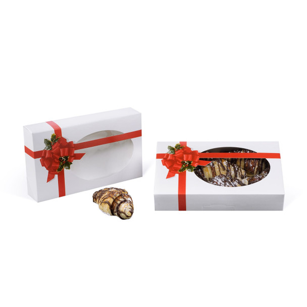 CLEARANCE - MADE IN USA - 50 Boxes Small Grease Resistant Cookie/Bakery Boxes - Ribbon N' Holly
