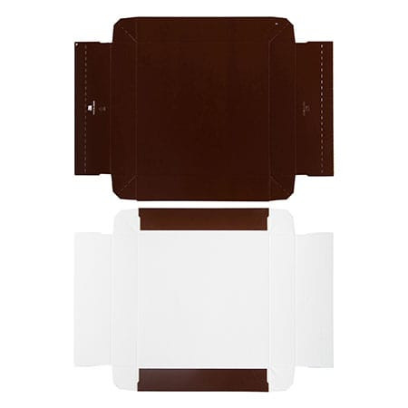 CLEARANCE-MADE IN USA -  50 Boxes - 8 oz. Candy Box Covers - Brown - 5-3/4" x 5-3/4" x 1-1/8"