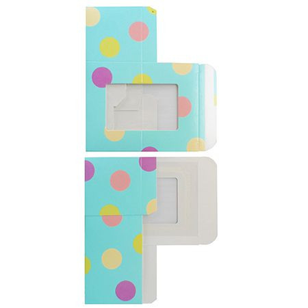 CLEARANCE MADE IN USA - 50 Boxes - 1/4 lb. Turquoise Polka Dots - Easter Egg Boxes 3-5/8" x 2-3/8" x 2-3/8"