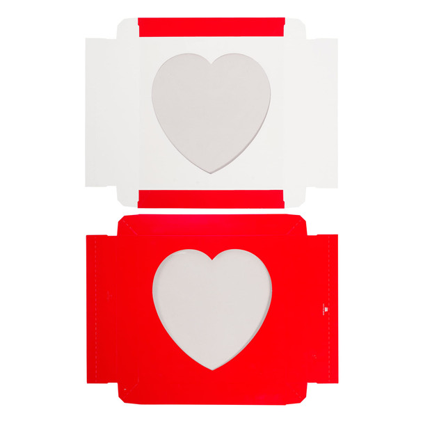 250 Covers - Hot-stamped - 16 oz. Red Heart Window 7-3/4" x 7-3/4" x 1-1/8"