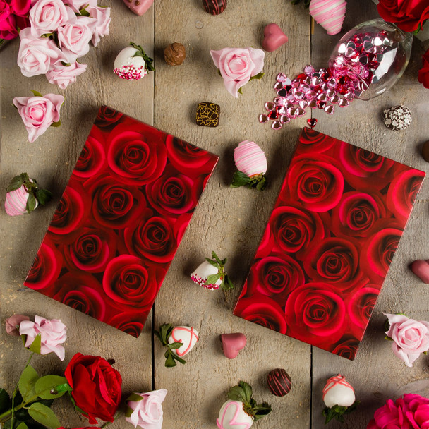 MADE IN USA - 50 Covers - 1 lb. Candy-Chocolate Box Covers - Dark Rose