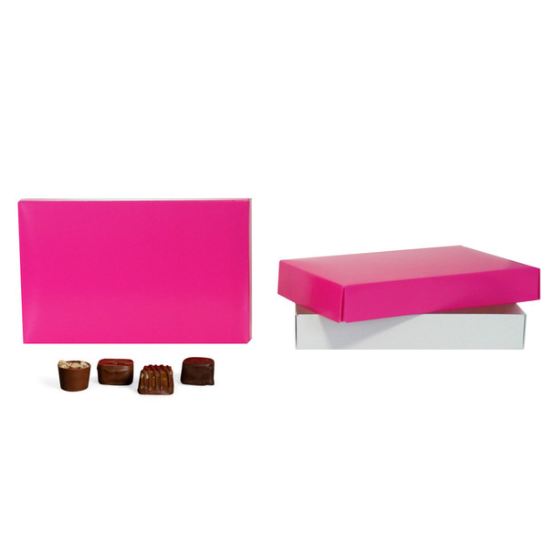 MADE IN USA - 50 Covers - 1/2 lb. Candy Box Covers - Raspberry - 7-1/8" x 4-1/2" x 1-1/8"