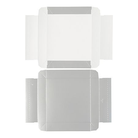 MADE IN USA -  50 Boxes - 8 oz. Candy Box Covers - Silver - 5-3/4" x 5-3/4" x 1-1/8"