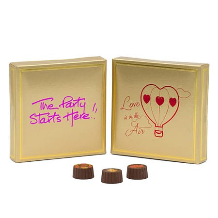 MADE IN USA -  50 Boxes - 8 oz. Candy Box Covers - Gold/Gold - 5-3/4" x 5-3/4" x 1-1/8"