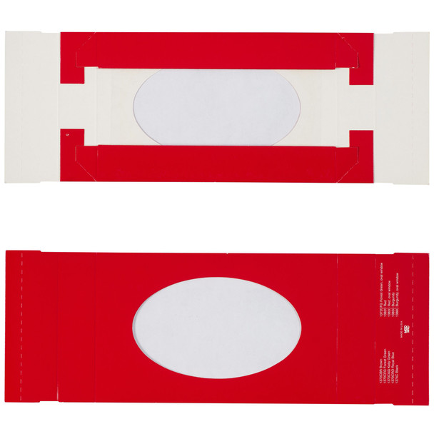 MADE IN USA - 50 Covers - 1/2 lb. Candy Box Covers - Window Red - 7-1/8" x 4-1/2" x 1-1/8"