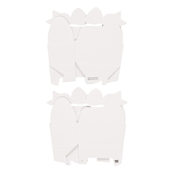 MADE IN USA - 50 Boxes - Small White Bow Favor Boxes