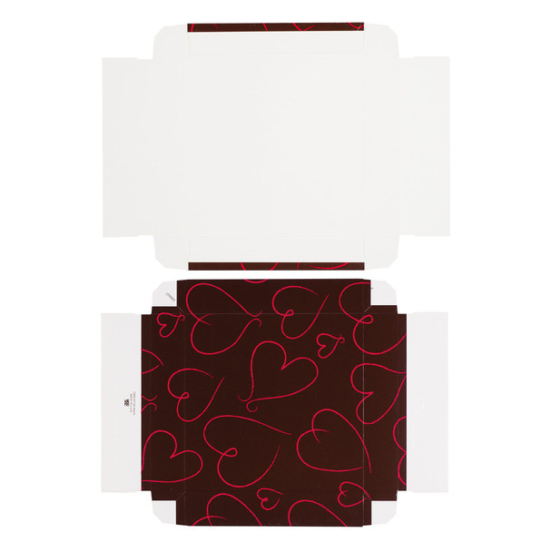 250 Covers - Hot-Stamped - 8 oz. Valentine Hearts - 5-3/4" x 5-3/4" x 1-1/8"