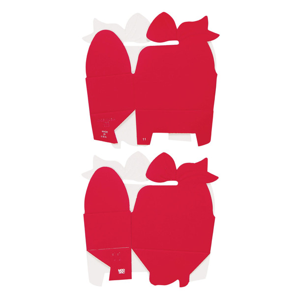 MADE IN USA - 50 Boxes - Small Red Bow Favor Boxes