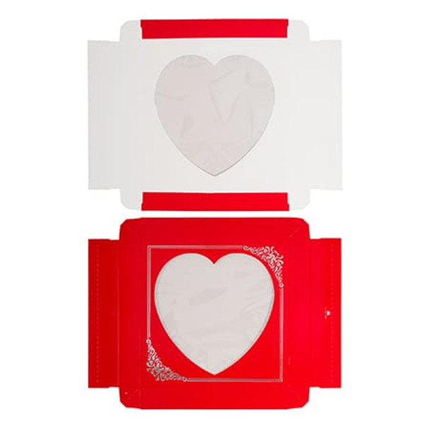 MADE IN USA - 50 Covers - 16 oz. Candy Box Covers - Silver Scroll with Window - 7-3/4" x 7-3/4" x 1-1/8"