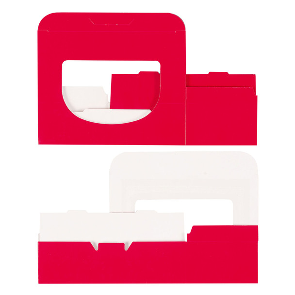 MADE IN USA - 50 Boxes - 1 lb. Candy & Fudge Boxes - Red with Window