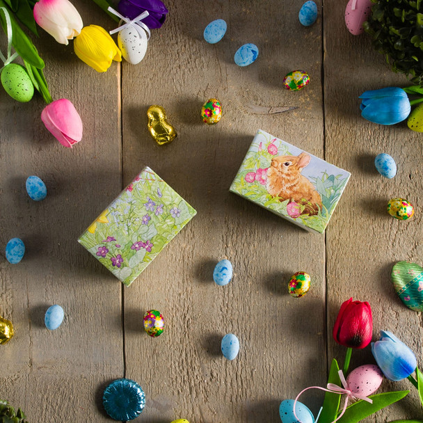 MADE IN USA  - 50 Boxes - 1/4 lb. Easter Garden  (No Window) - Egg Boxes 3-5/8" x 2-3/8" x 2-3/8"