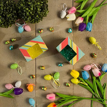 MADE IN USA - 250 Boxes - 1/2 lb. Easter Stripe - Egg Boxes - 4-5/8" x 3-1/8" x 3-1/8"
