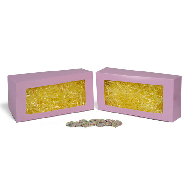 MADE IN USA - 100 Boxes - Lavender Bakery Boxes with Window - 12-1/2" x 6-1/8" x 3-1/4"