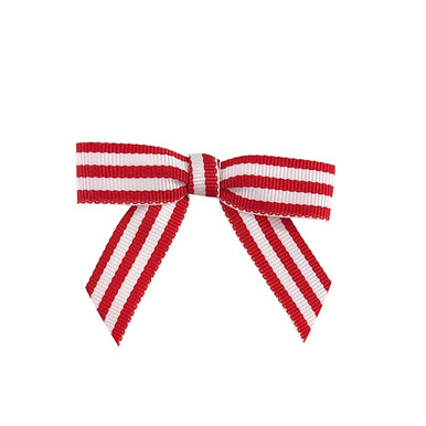 7/8 Red / White Gingham Ribbon - Pre-Tied Twist Tie Bows - 100 Bows/Pack