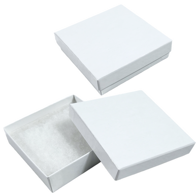 100 Boxes - White Gloss Jewelry Boxes - 3-1/2