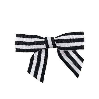 Pre-Tied Gingham Twist Tie Bows - Black/White