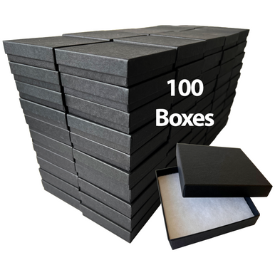 Matte Black Jewelry Boxes - 3-1/2