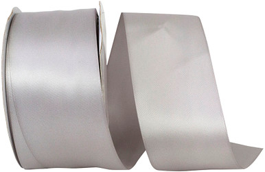 Number 2 Silver Ribbon Silver Double Face Satin 2-1/2