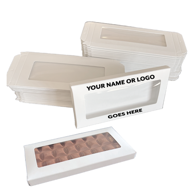 Custom Printed Chocolate Bar Box White with Window