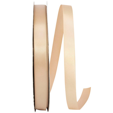 Single Face Satin Ribbon - Tan. 5/8