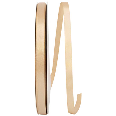 Single Face Satin Ribbon - Tan 3/8