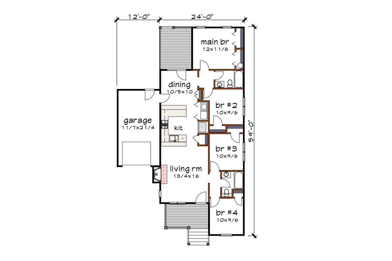 Country House Plan - 10127 - 1st Floor Plan