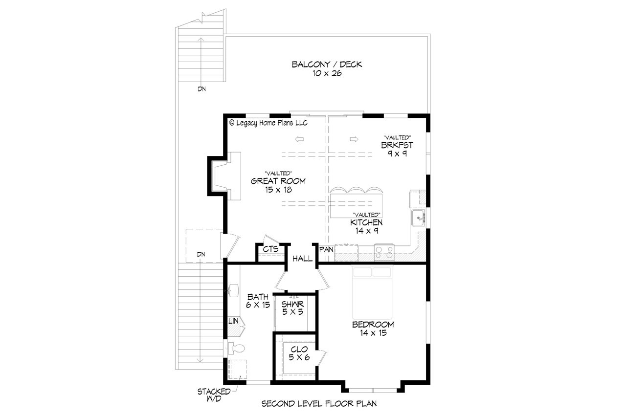 Secondary Image - Traditional House Plan - Springy Point Getaway 10267 - 2nd Floor Plan