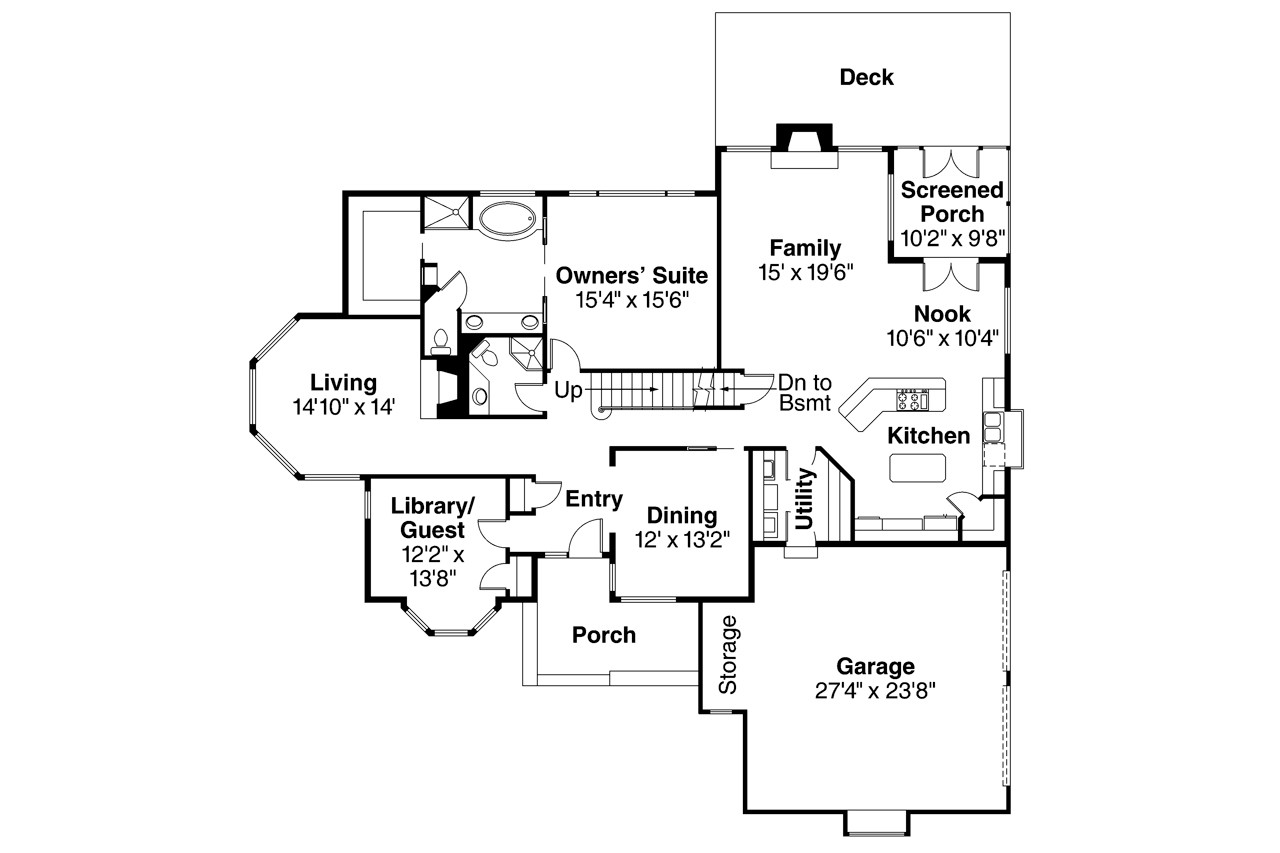 Contemporary House Plan - Blueridge 10475 - 1st Floor Plan