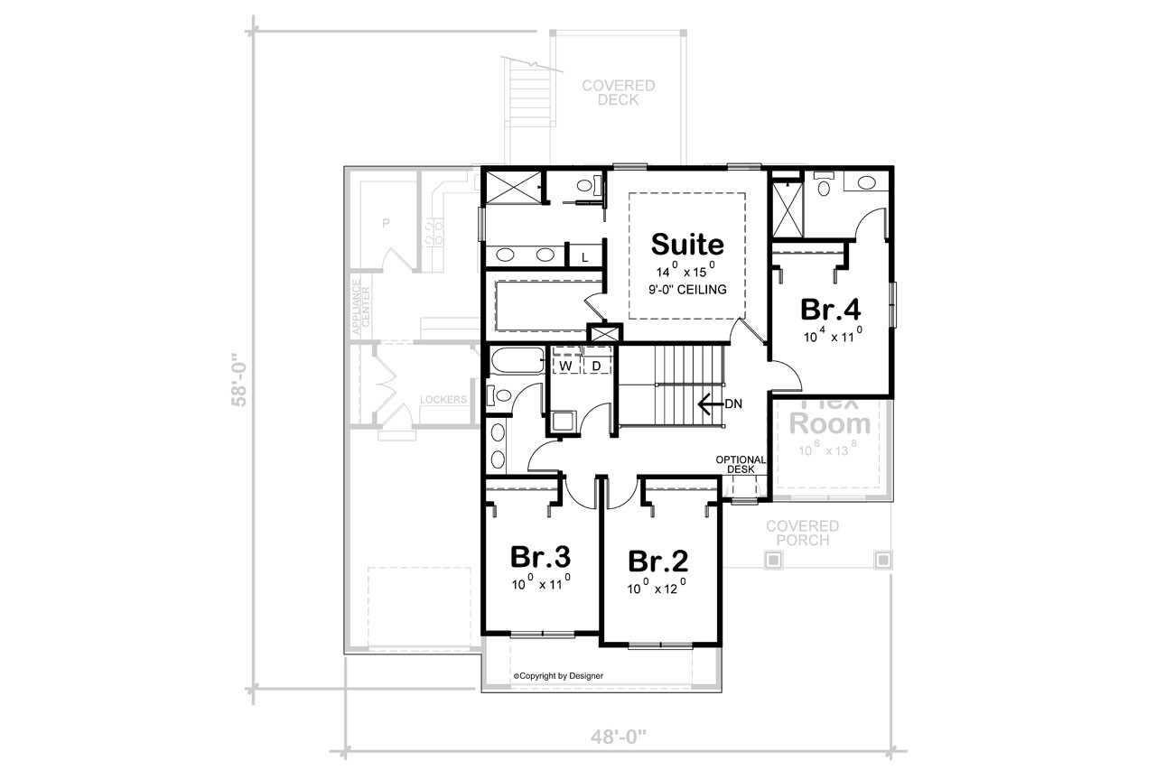 Secondary Image - Craftsman House Plan - 10501 - 2nd Floor Plan