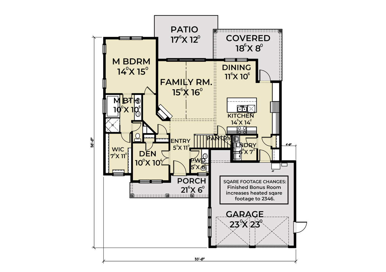 Farmhouse House Plan - 10721 - 1st Floor Plan