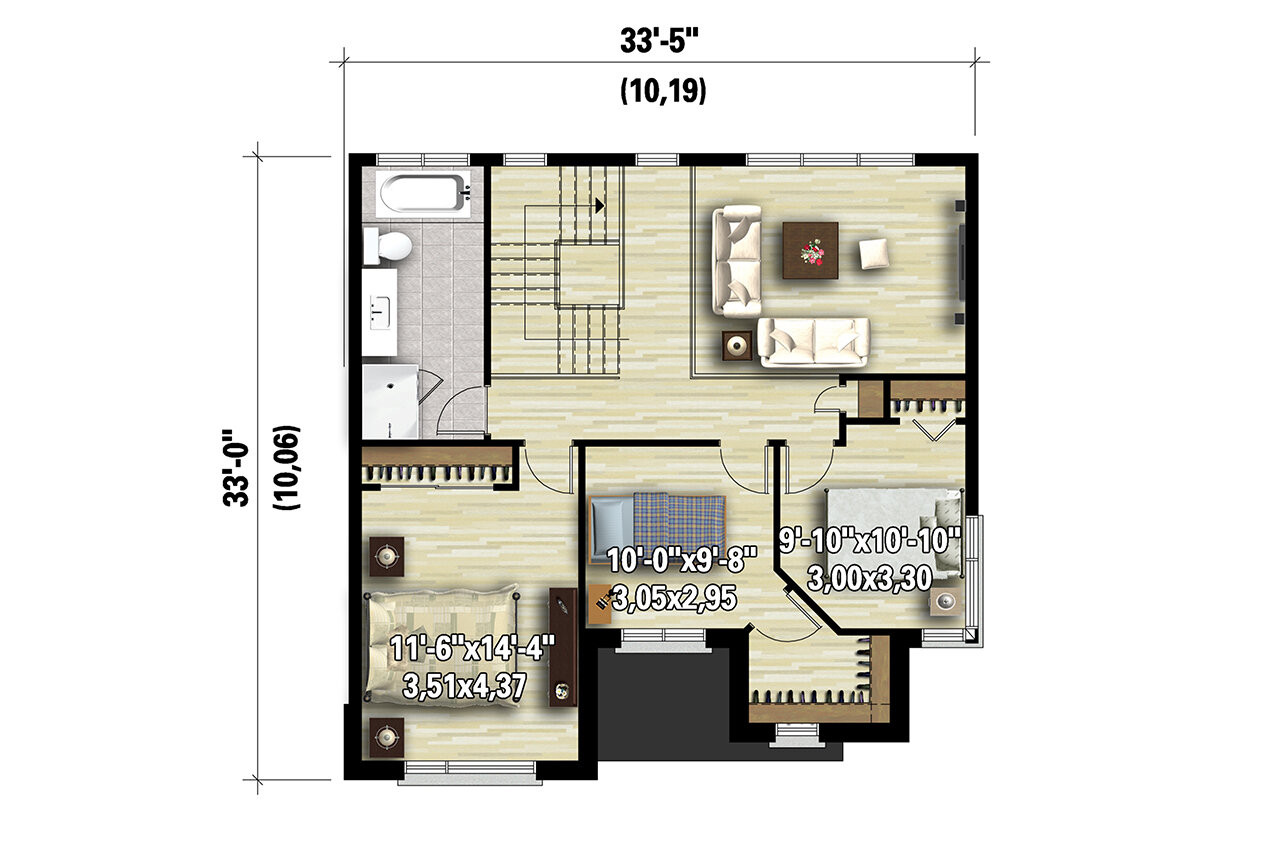 Secondary Image - Contemporary House Plan - 10800 - 2nd Floor Plan