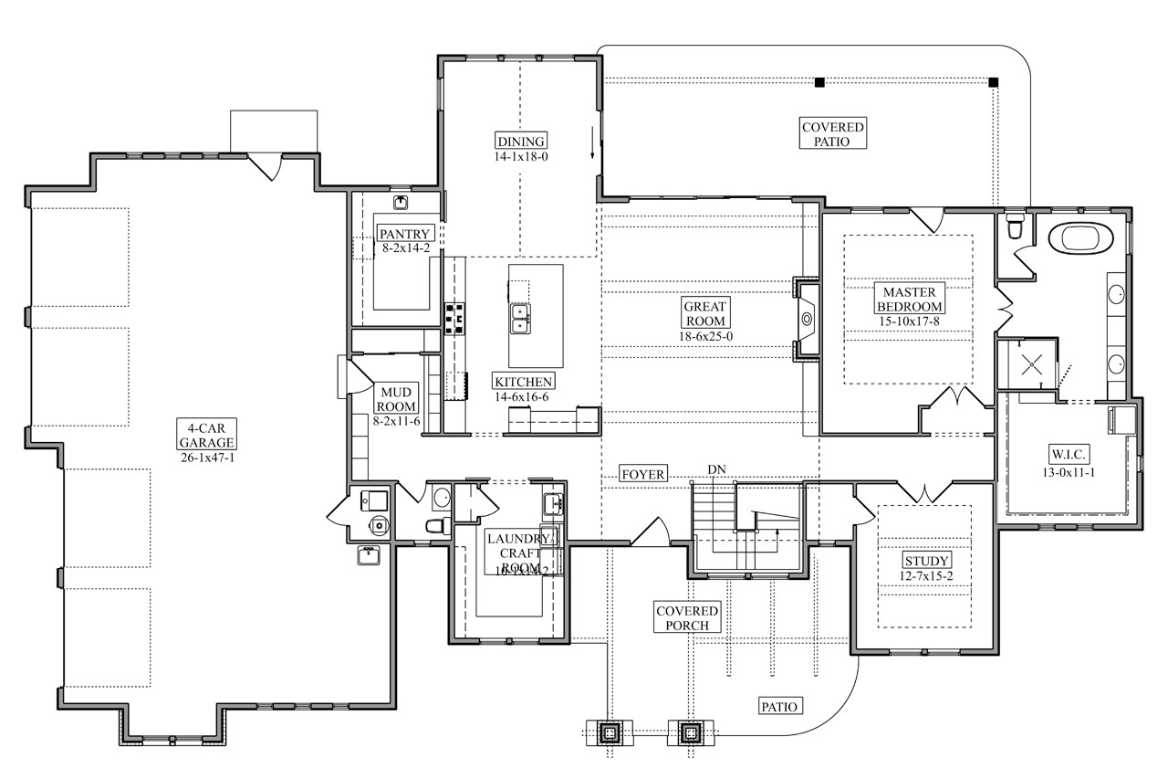 Ranch House Plan - Oyster Point 10827 - 1st Floor Plan