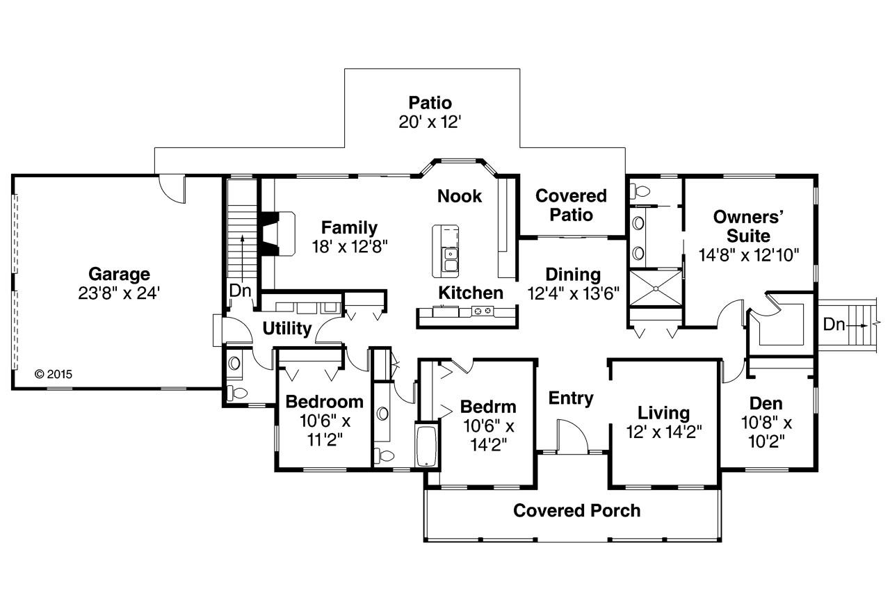 Country House Plan - Clarkdale 10842 - 1st Floor Plan