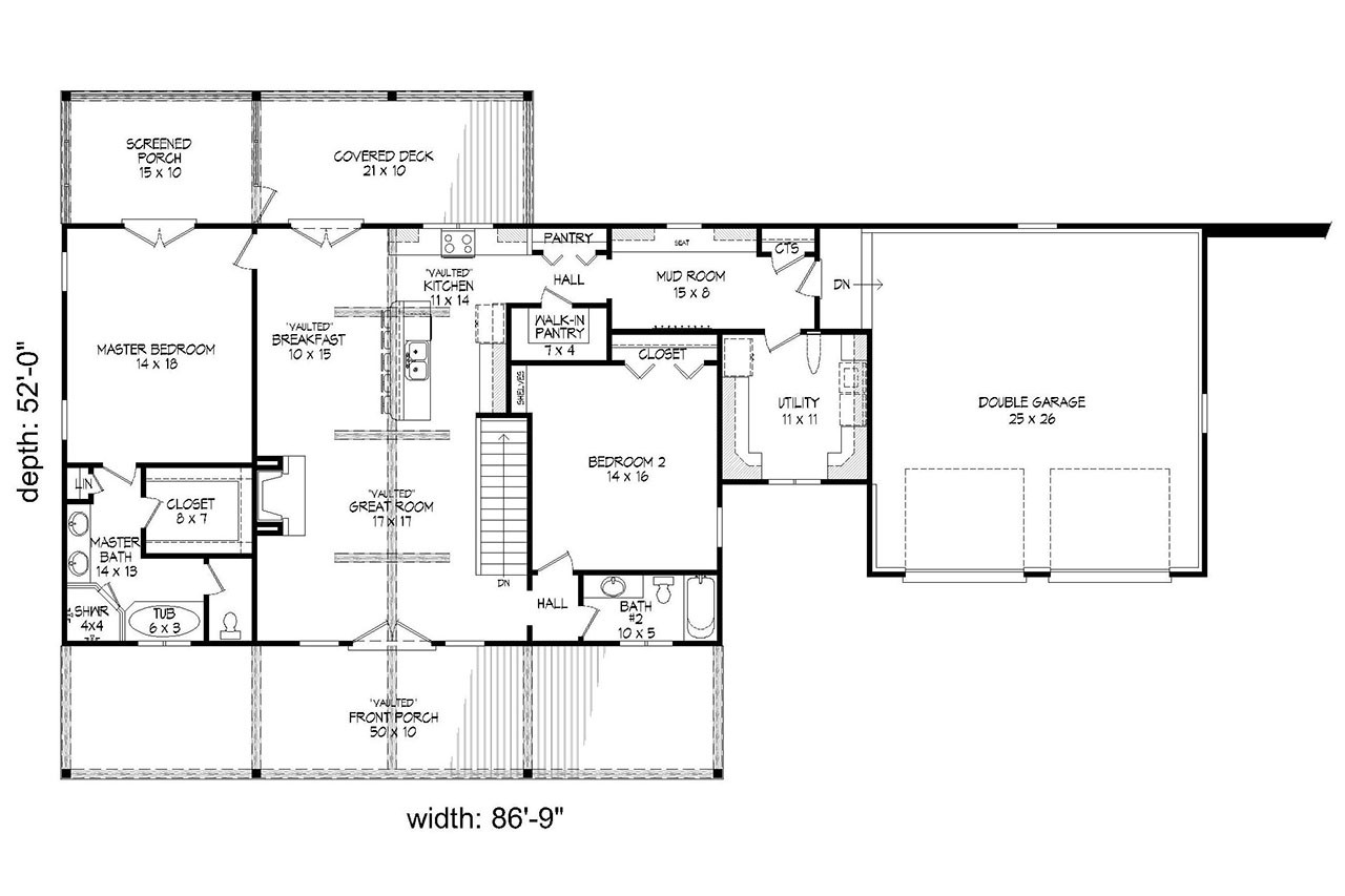 Craftsman House Plan - Silver Creek 11172 - 1st Floor Plan