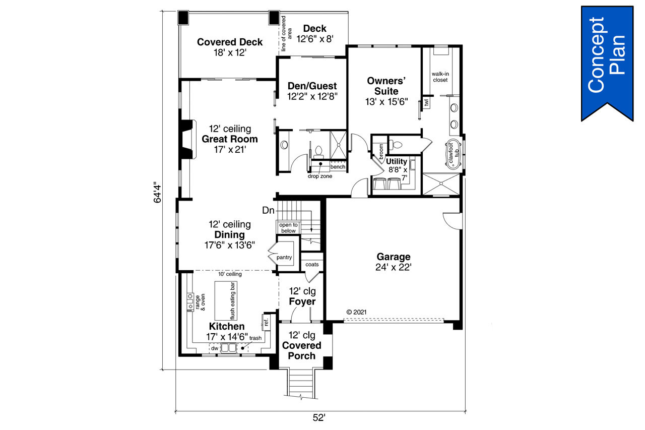 Modern House Plan - Belhaven 11226 - 1st Floor Plan