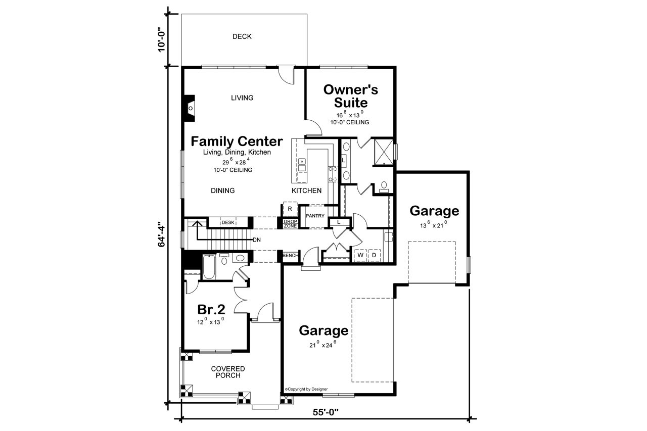 Craftsman House Plan - Tinley Spring 11412 - 1st Floor Plan