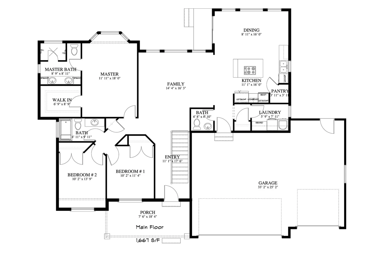Craftsman House Plan - Auman 11430 - 1st Floor Plan