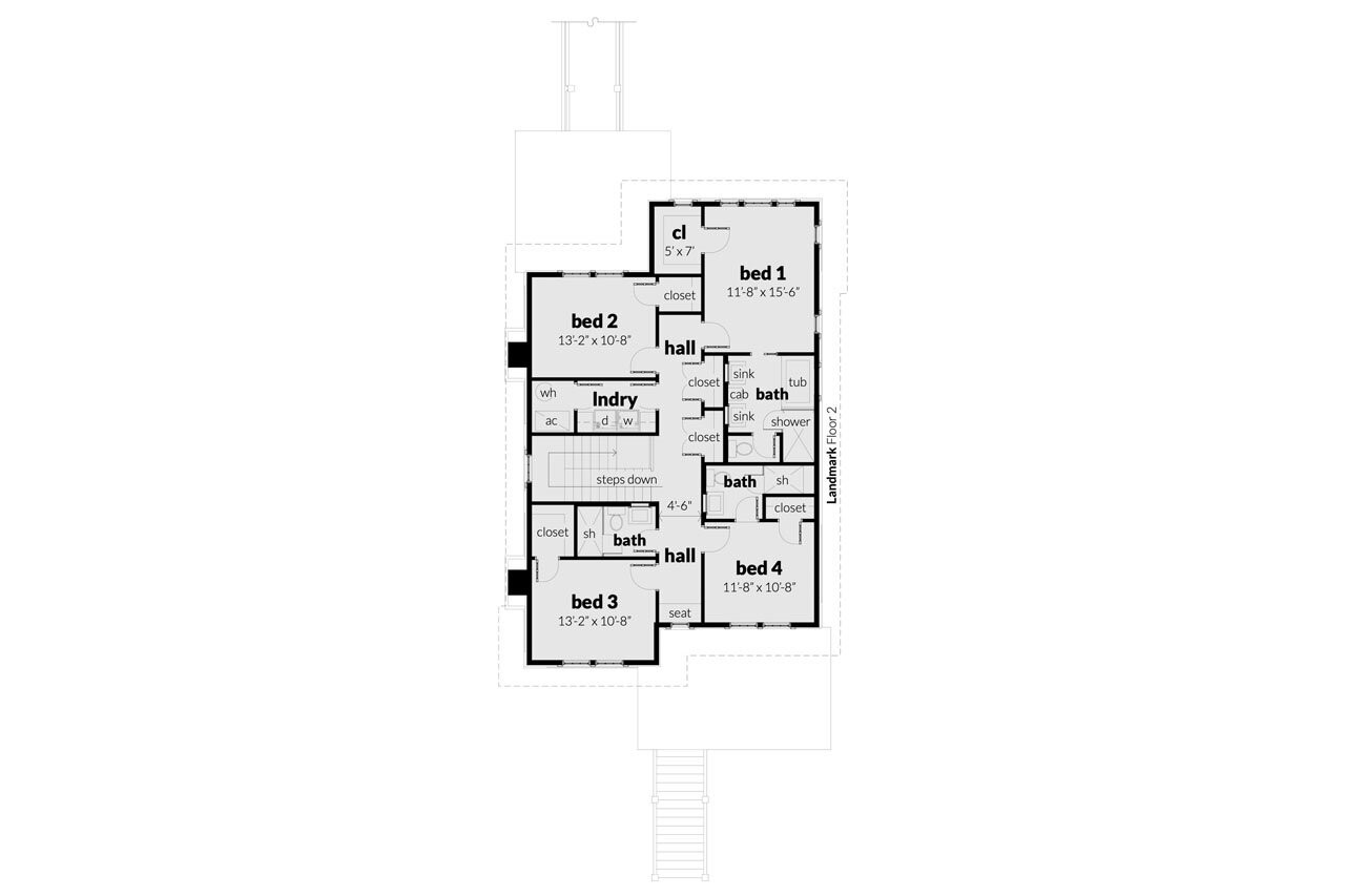 Cape Cod House Plan - Landmark 11634 - 2nd Floor Plan