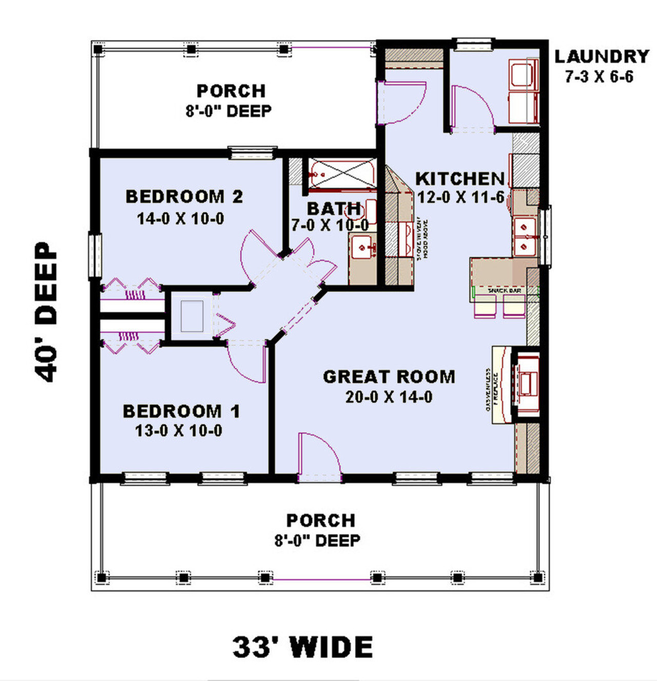 Cottage House Plan - 11798 - 1st Floor Plan
