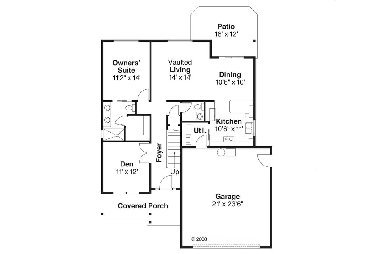 Country House Plan - Chatham 11850 - 1st Floor Plan