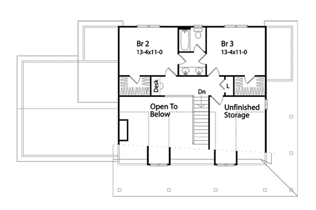 Secondary Image - Country House Plan - 11877 - 2nd Floor Plan