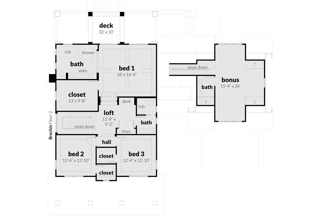 Secondary Image - Craftsman House Plan - Brechin 12072 - 2nd Floor Plan