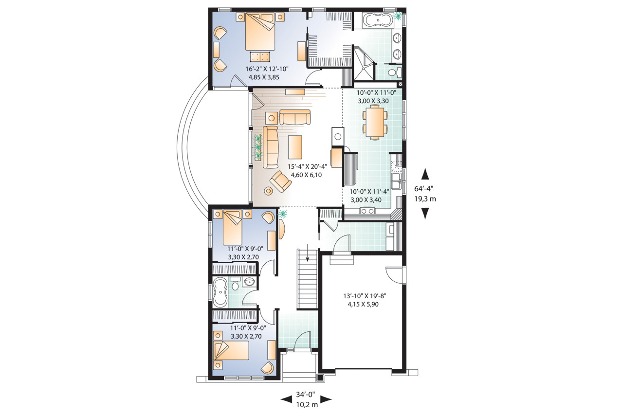 Craftsman House Plan - Sundance 12156 - 1st Floor Plan