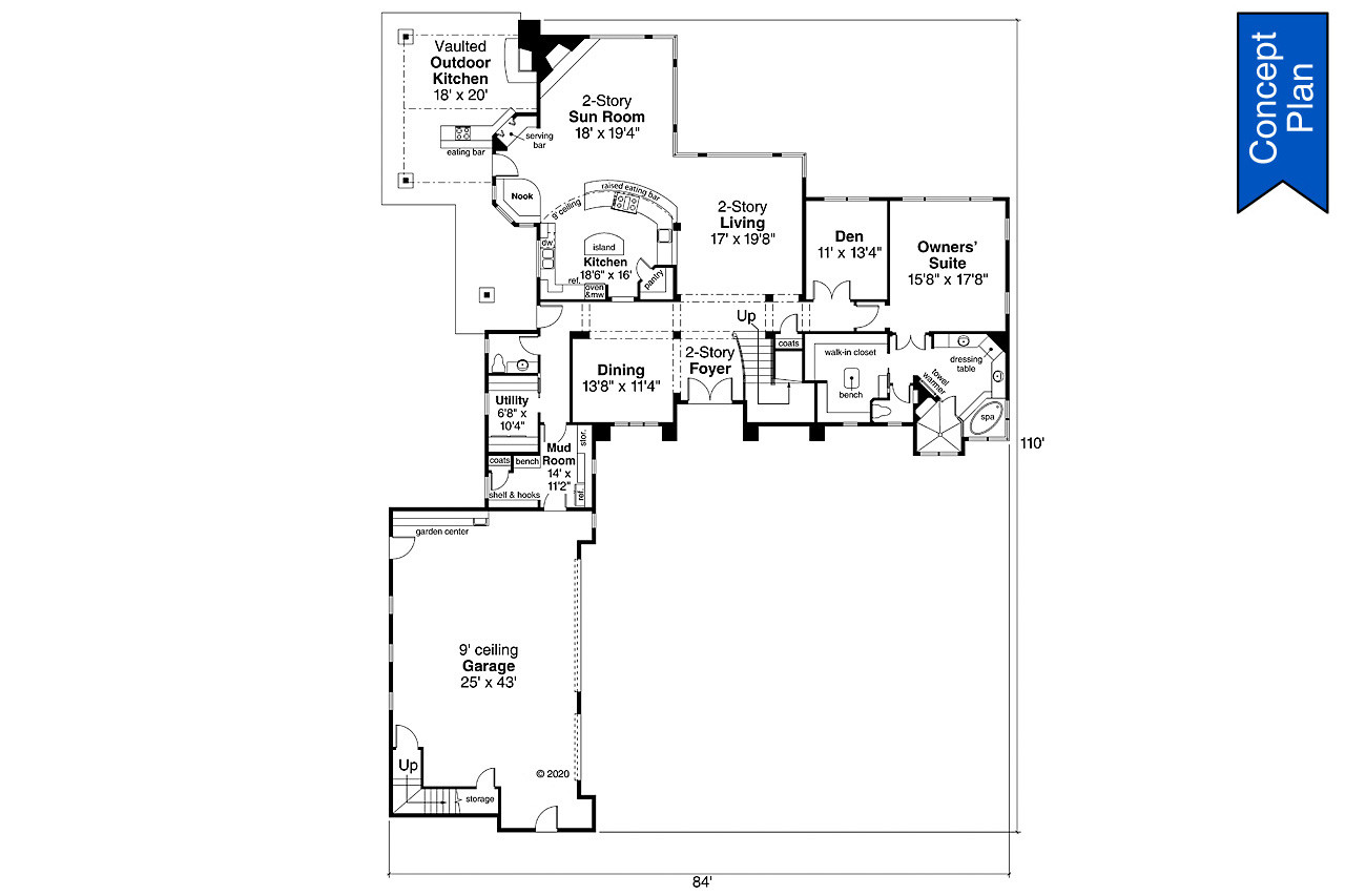 Traditional House Plan - Springhill 12533 - 1st Floor Plan