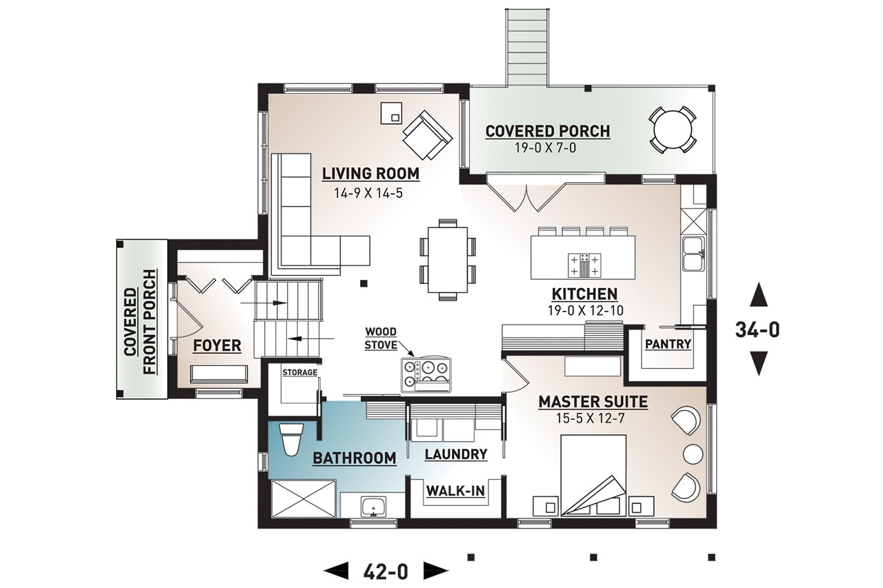 Modern House Plan - Billy 12900 - 1st Floor Plan