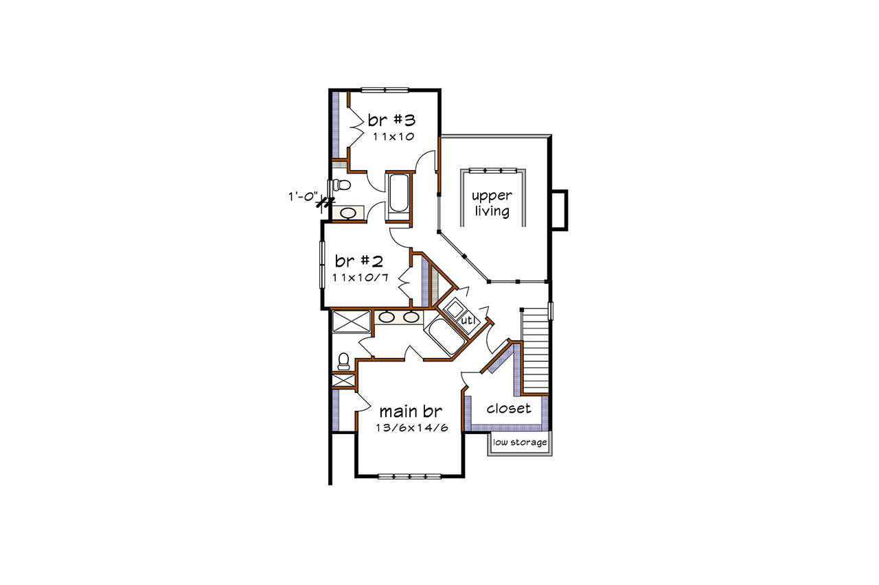 Secondary Image - Craftsman House Plan - 12945 - 2nd Floor Plan
