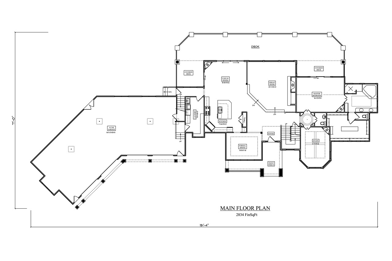 Classic House Plan - Douglas 13442 - 1st Floor Plan