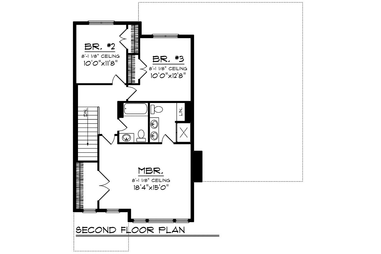 Secondary Image - Traditional House Plan - 13661 - 2nd Floor Plan
